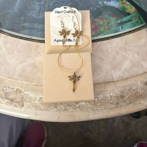 Gold Dragonfly Jewelry Set